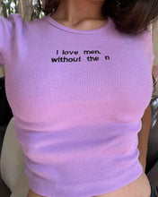 Load image into Gallery viewer, I love men - Ribbed Crop Top
