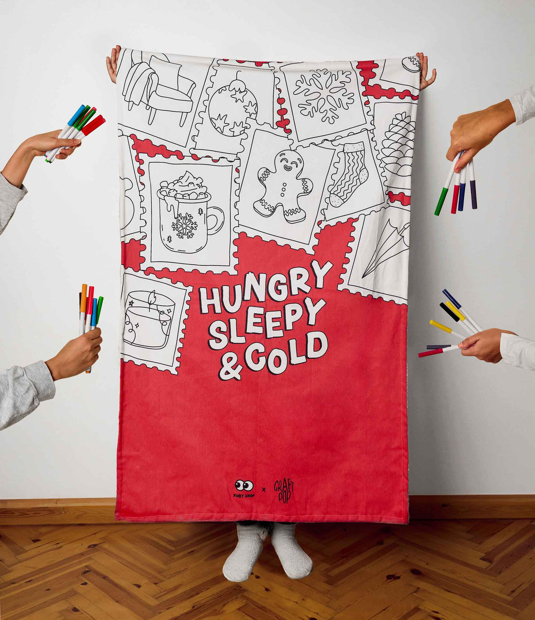 Hungry, Sleepy & Cold - Coloring Blanket (Xhbt x Craft Pop)